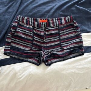 Joe Fresh High Waist Striped Shorts - Red, Gray, Blue